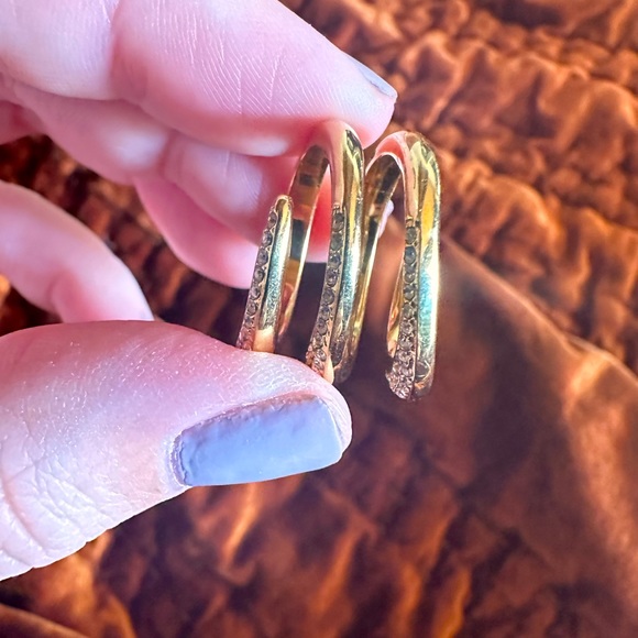 Michael Kors Gold Spiral Ring with Rhinestones- Size 7 - Picture 3 of 4